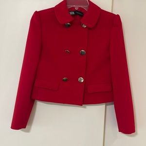 NWOT- Zara red cropped jacket